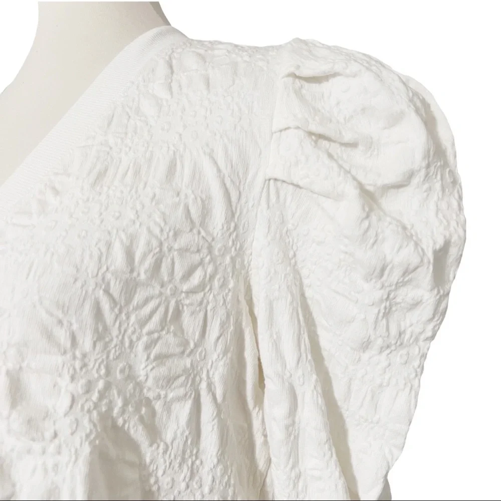 FREE PEOPLE Gemma Puffed-Sleeve‎ Henley Top